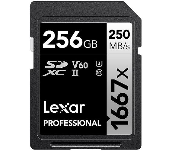 Lexar paměťová karta 256GB Professional 1667x SDXC™ UHS-II,(čtení / zápis:250 / 120MB / s) C10 V60 U3 (LSD256CB1667) + DOPRAVA ZDARMA