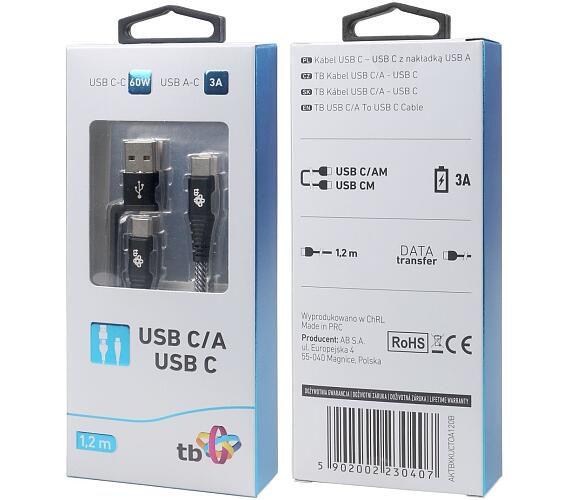 TB TOUCH TB Touch 2v1 kabel USB-C - USB C s USB A