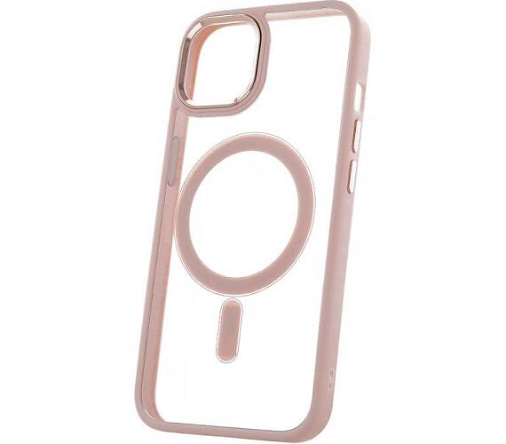 Silikonové TPU pouzdro Satin Clear Mag pro iPhone 14 Pro růžová CPA