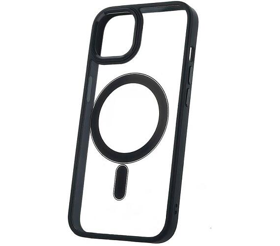 Silikonové TPU pouzdro Satin Clear Mag pro iPhone 15 Plus černé CPA