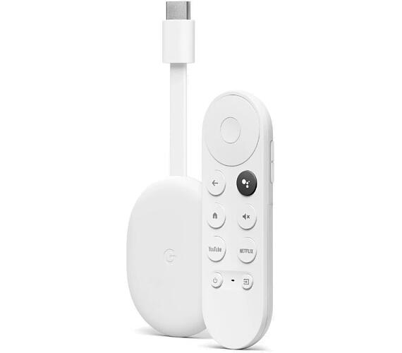 Google MMC Chromecast 4 K/ Google TV/ 4K Ultra HD/ USB-C/ HDMI/ Wi-Fi/ Google Android TV OS/ bez adaptéru/ bílý (GA01919)