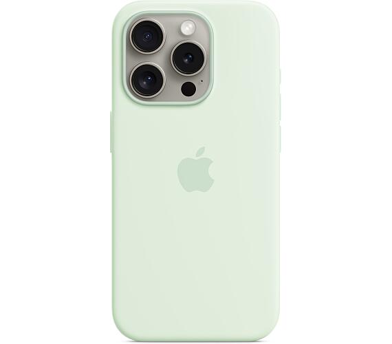 Apple iPhone 15 Pro Silicone Case with MS - Soft Mint (MWNL3ZM/A)