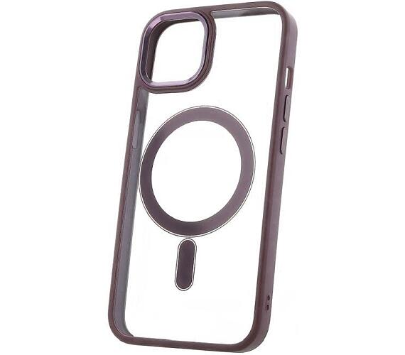 Silikonové TPU pouzdro Satin Clear Mag pro iPhone 15 fialové CPA