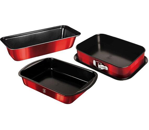 BerlingerHaus Sada pečicích forem s titanovým povrchem 3 ks Burgundy Metallic Line BH-7632