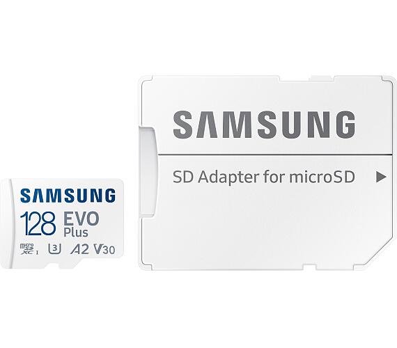 Samsung EVO Plus/micro SDXC/128GB/UHS-I U3 / Class 10/+ Adaptér/Bílá (MB-MC128SA/EU)