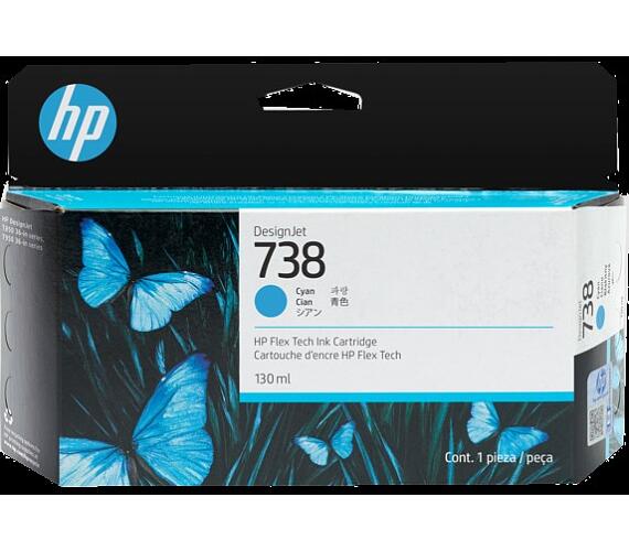 HP Inc. HP 738 130-ml Cyan DesignJet Ink Cartridge (498N5A) + DOPRAVA ZDARMA