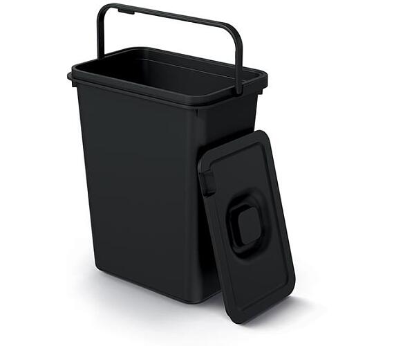 Koš odpadkový SYSTEMA BASIC FLAP černý s víkem 10l PROSPERPLAST