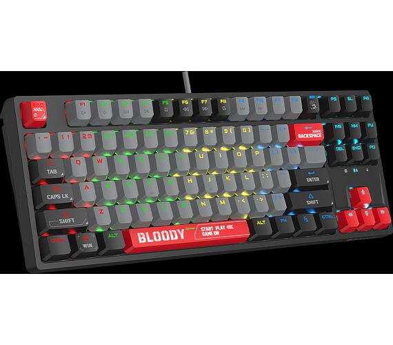 A4TECH Bloody S87 mechanická herní klávesnice TKL,RGB Podsvícení