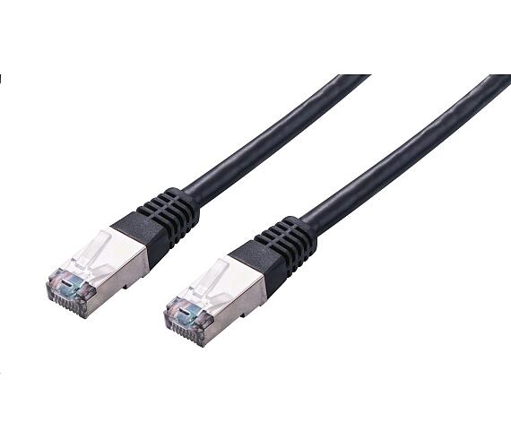 Kabel C-TECH patchcord Cat5e, FTP, černý, 2m