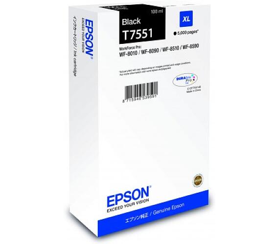 Epson inkoust WF8000 series black XL - 100ml (C13T75514N) + DOPRAVA ZDARMA