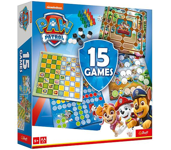 TREFL Sada 15 her Tlapkov patrola/Paw Patrol spoleenk hra v krabici 24,5x24,5x6cm