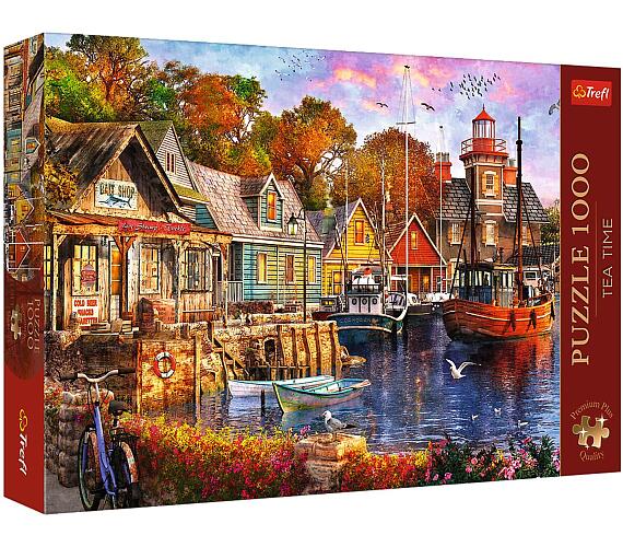 TREFL Puzzle Premium Plus - Čajový čas: Přímořský přístav 1000 dílků 68,3x48cm v krabici 40x27x6cm