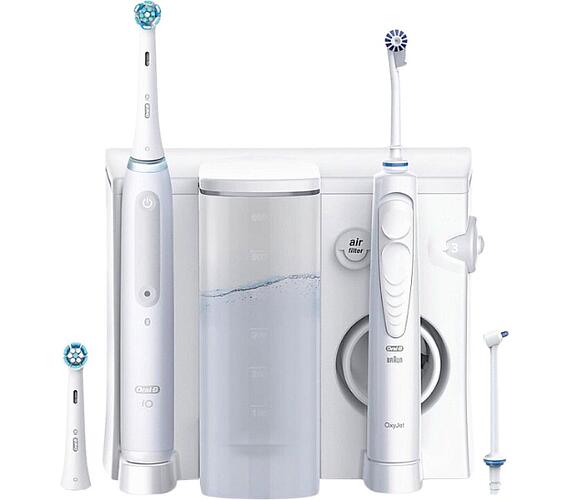 Oral-B Oral Health Center + iO Series 4 White set elektrického zubního kartáčku a ústní sprchy