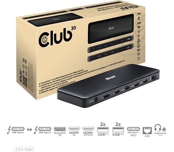 Club 3D Club3D Dokovací stanice Thunderbolt 4 (Certified) + DOPRAVA ZDARMA