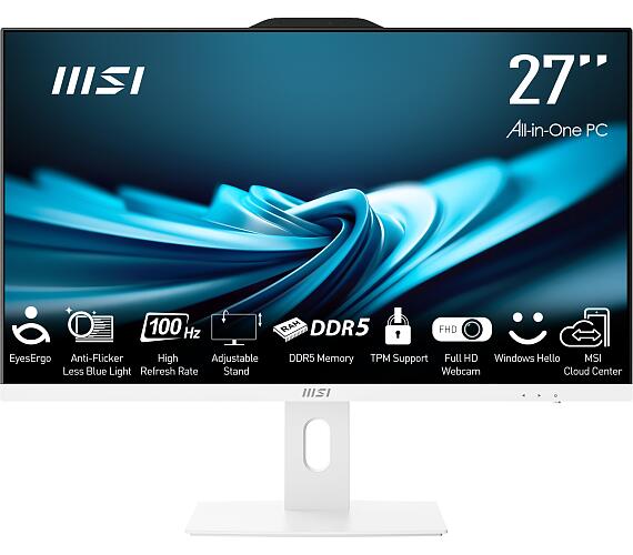 MSI PRO/AP272P 14M-641EU / 27" / FHD / i3-14100 / 8GB / 256GB SSD/UHD 730/W11H/White/2R (PRO AP272P 14M-641EU)