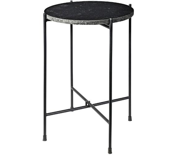 Homestyling Odkládací stolek mramorový černý 35x46 cm KO-A71100010