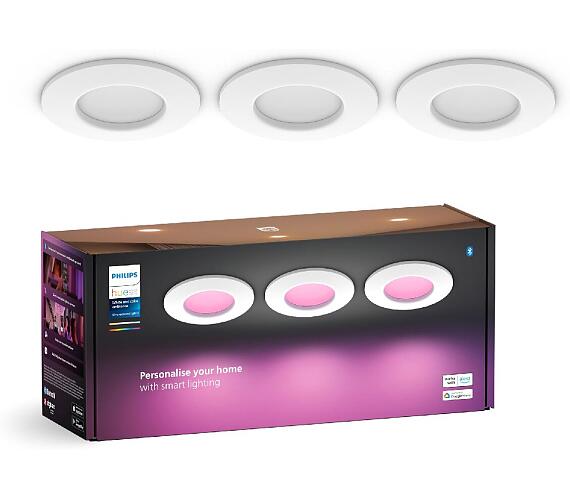 Hue WCA Slim zápustné svítidlo 3x LED 8,3W 750lm 2200-6500K RGB CRI80 9cm kulaté IP44 + DOPRAVA ZDARMA