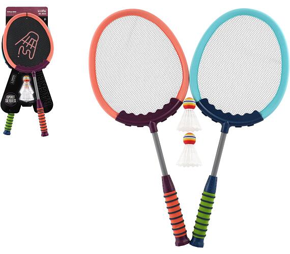 Teddies Sada badminton 2 pálky plast/látka 60cm 2 ks míček/košíček na kartě