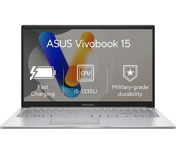 Asus ASUS Vivobook 15 / X1504VA / i5-1335U / 15,6" / FHD / 16GB / 512GB SSD/Iris Xe/W11H/Silver/2R (X1504VA-BQ992W) + DOPRAVA ZDARMA