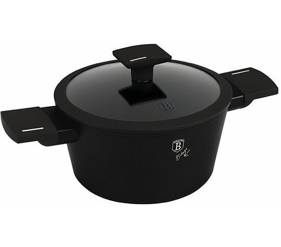 BerlingerHaus Kastrol s titanovým povrchem a poklicí 20 cm Matte Black Collection BH-8187