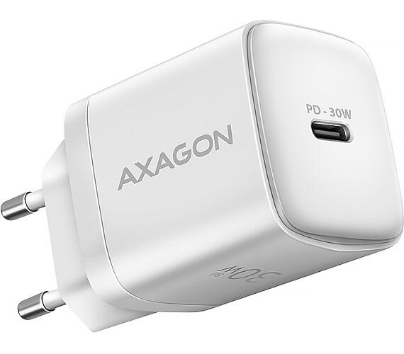 Axagon nabíječka do sítě / ACU-PD30W / 1x USB-C / PD3.0 / PPS / QC4+ / SFC / AFC / Apple / 30W / bílá