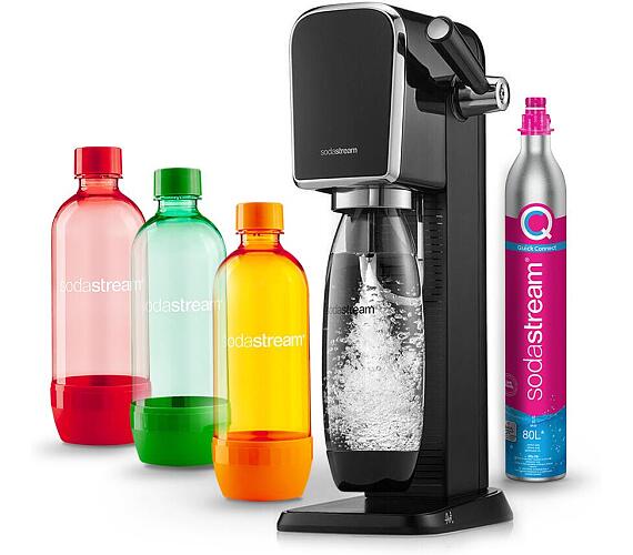 SodaStream Art Black + Láhev SodaStream 1l TriPack ORANGE/RED/GREEN + DOPRAVA ZDARMA