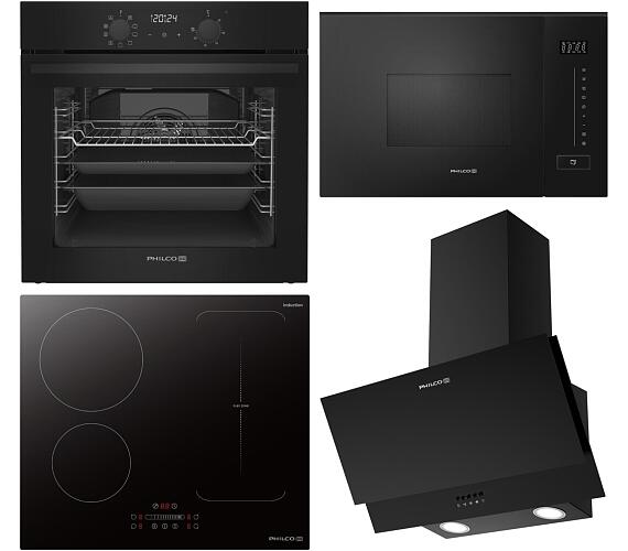 Philco POB 769 AB + Indukční deska Philco PHD 641EPSB + Mikrovlnná trouba Philco PMD 2085 BIB + Odsavač par Philco PEW 296 B + 3 roky bezplatný servis + DOPRAVA ZDARMA