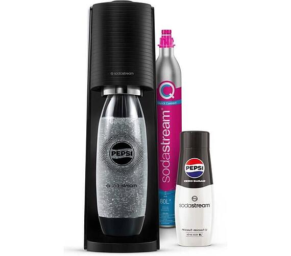 SET Vrobnk sody SodaStream Terra Black + Sirup Sodastream Pepsi MAX 440 ml