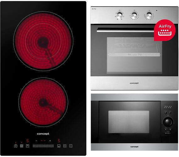 SET Trouba Concept ETV5960 Air Fry + Sklokeramick deska Concept SDV4330 + Mikrovlnn trouba Concept MTV3125 SINFONIA
