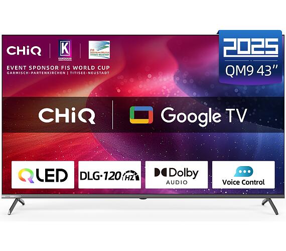 UHD QLED TV 43" CHiQ U43QM9G metalick Google TV DLG 120 Hz zruka 2+2 roky