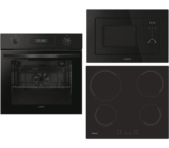 SET Trouba Candy F IDCP N615 L IDEA + Mikrovlnn trouba Candy CA20FMW7NB Wave 600 + Sklokeramick deska Candy CH64CCB/4U2