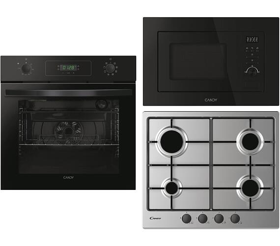 SET Trouba Candy F IDCP N615 L IDEA + Mikrovlnn trouba Candy CA20FMW7NB Wave 600 + Plynov deska Candy CM6PBRX/4U2