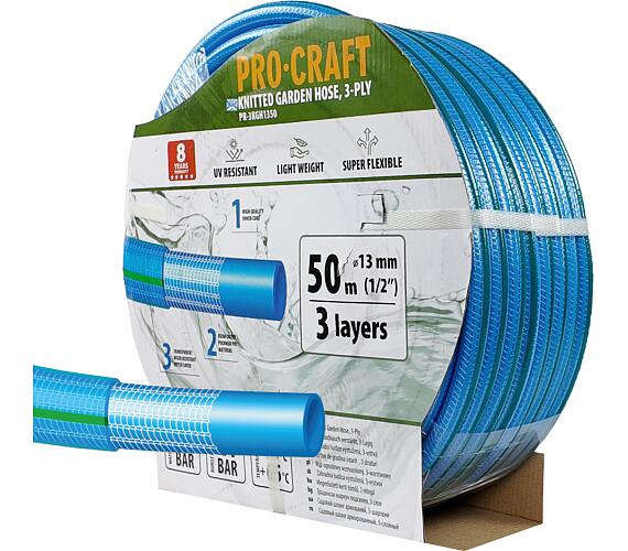 Modr zahradn hadice Procraft PR-3KGH1350 3 vrstvy, 1/2" 50m / PR-3KGH1350