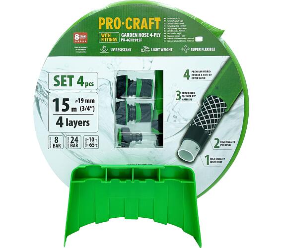 Zelen zahradn hadice Procraft PR-4GH1915F / PR-4GH1915F