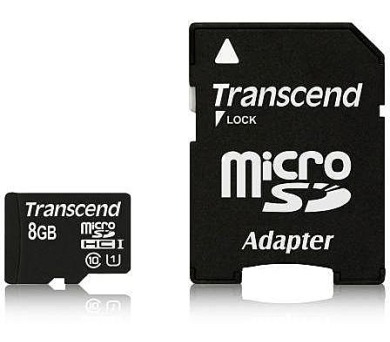 Transcend MicroSDHC Premium 8GB UHS-I U1 (45MB/s) + adapter