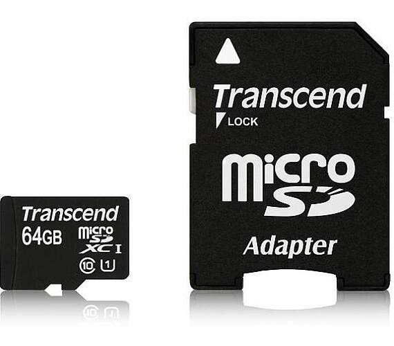 Transcend MicroSDXC Premium 64GB UHS-I U1 (45MB/s) + adapter