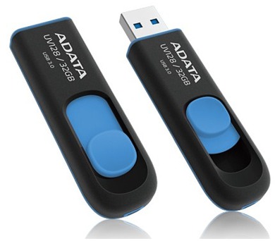 Flash USB A-Data UV128 32GB USB 3.0 - černý/modrý