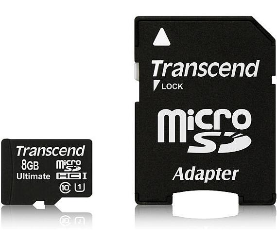 Transcend MicroSDHC 8GB UHS-I U1 (90MB/s) + adapter