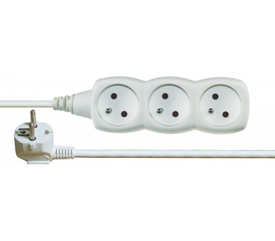 Emos prodlužovací kabel 3 m / 3 zásuvky / bílý / PVC / 1,5 mm2 (P0313R)