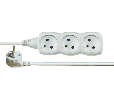 Emos prodlužovací kabel 3 m / 3 zásuvky / bílý / PVC / 1 mm2 (P0313)