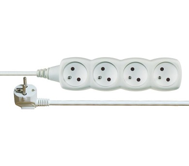 Emos prodlužovací kabel 5 m / 4 zásuvky / bílý / PVC / 1 mm2 (P0415)