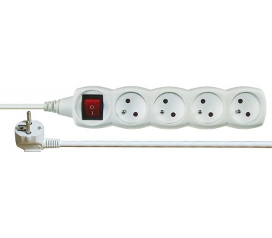 Emos prodlužovací kabel 10 m / 4 zásuvky / s vypínačem / bílý / PVC / 1 mm2 (P1410)