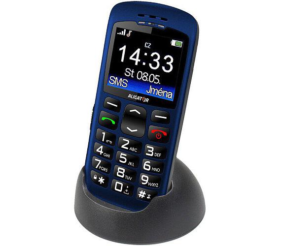 Mobiln telefon ALIGATOR A670 Senior + nabjec stojnek, modr