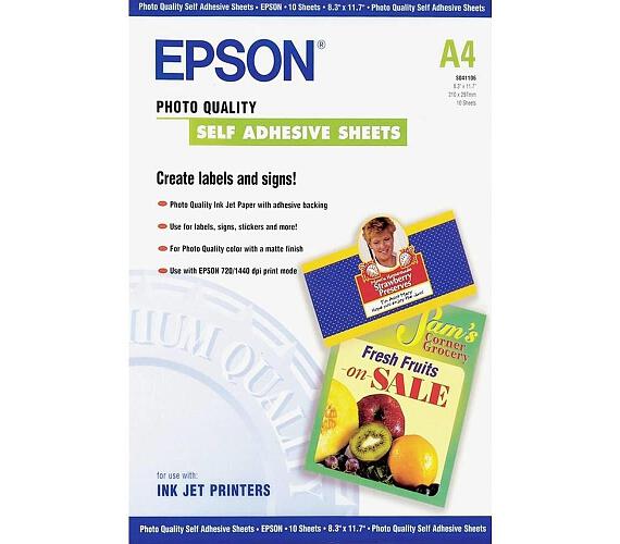 Epson EPSON A4,Photo Quality Inkjet P. samolepící (10ks) (C13S041106)