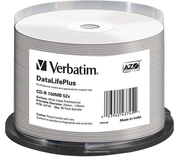 Verbatim VERBATIM CD-R(50-Pack)Spindle / Print / 52x / 700MB / NoID (43745)