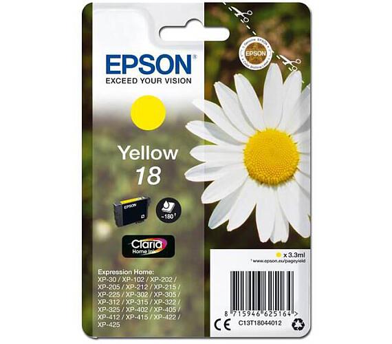 Epson Singlepack Yellow 18 Claria Home Ink (C13T18044012)