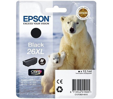 Epson Singlepack Black 26XL Claria Premium Ink (C13T26214012)