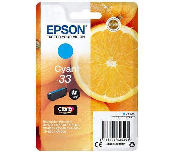 Epson Singlepack Cyan 33 Claria Premium Ink (C13T33424012)