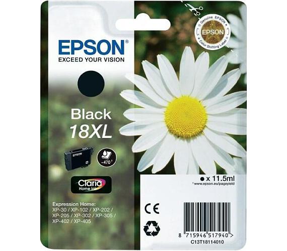 Epson Singlepack Black 18XL Claria Home Ink (C13T18114012)