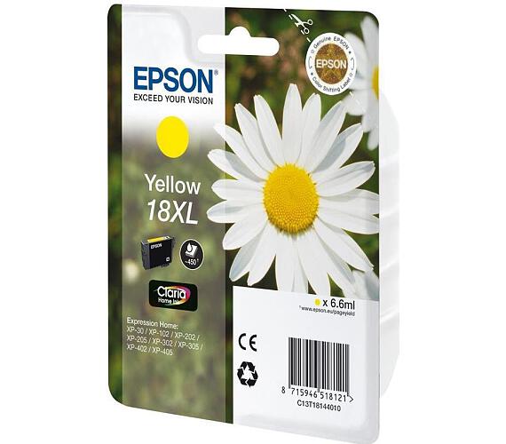 Epson Singlepack Yellow 18XL Claria Home Ink (C13T18144012)